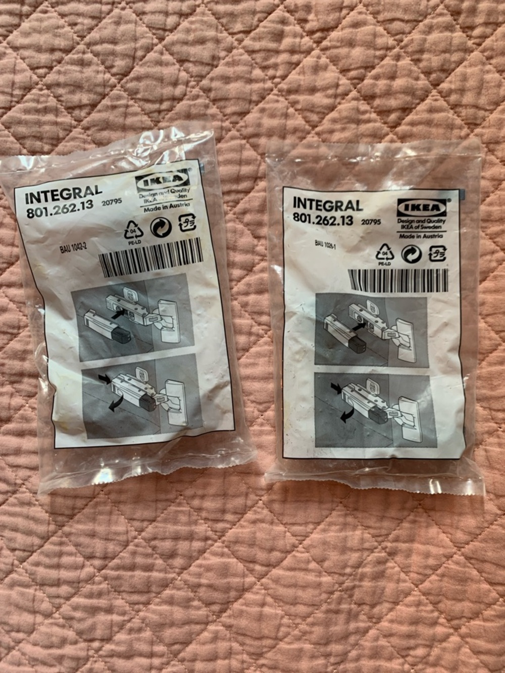 IKEA Integral 801.262.13 Cabinet Door Hinge Dampers Soft-Close - 2x Packs of 2